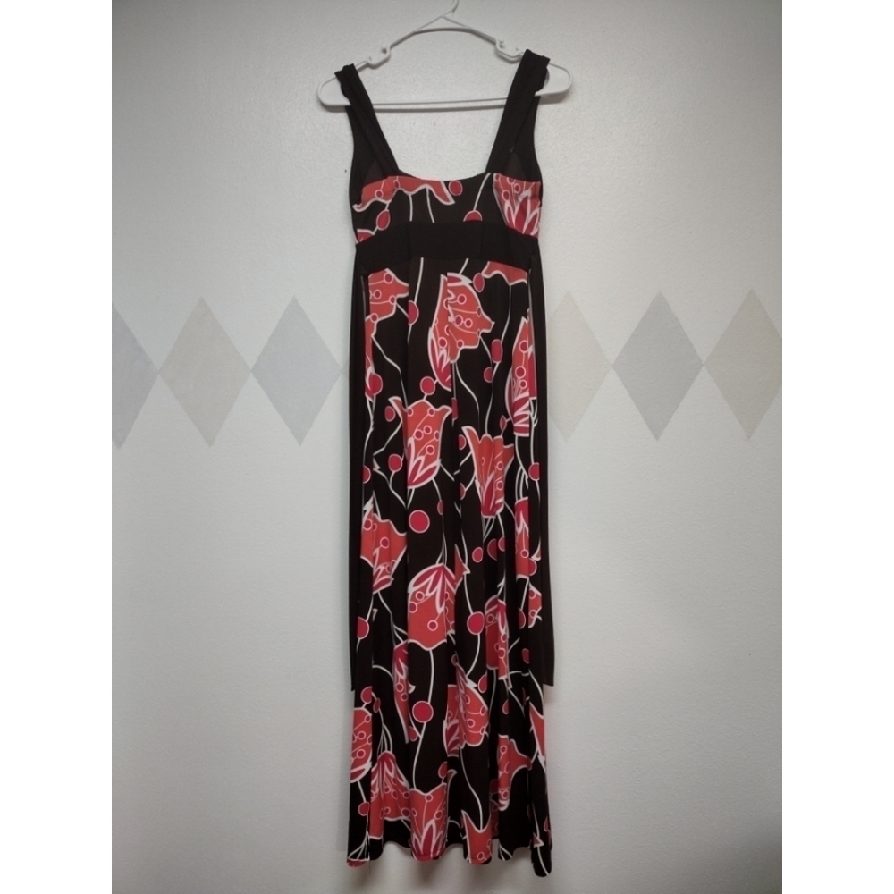 Bisou Bisou tank style maxi dress abstract spring summer floral